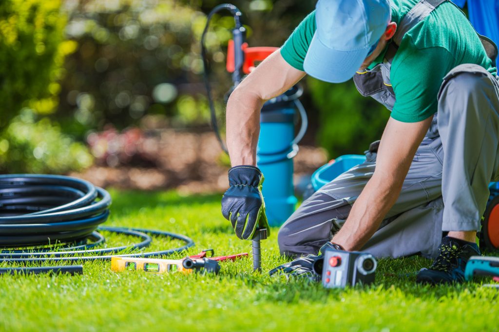 Jardinero trabajando